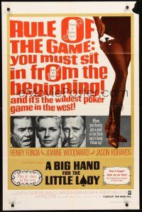 3s071 BIG HAND FOR THE LITTLE LADY 1sh '66 Henry Fonda, Joanne Woodward, wildest poker game!