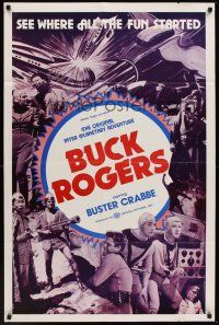 3s105 BUCK ROGERS 1sh R66 Buster Crabbe serial, see where all the fun started!
