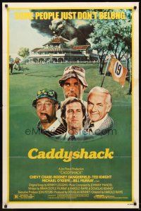 3s110 CADDYSHACK 1sh '80 Chevy Chase, Bill Murray, Rodney Dangerfield, golf classic!