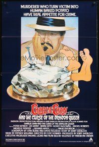 3s139 CHARLIE CHAN & THE CURSE OF THE DRAGON QUEEN 1sh '81 Peter Ustinov, wacky artwork!