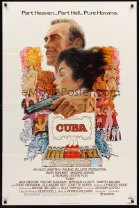 3s175 CUBA 1sh '79 cool artwork of Sean Connery & Brooke Adams and cigars!