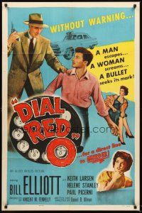 3s199 DIAL RED O 1sh '55 a man escapes, a woman screams, a direct line to MURDER!