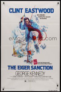 3s228 EIGER SANCTION 1sh '75 Clint Eastwood's lifeline was held by the assassin he hunted!