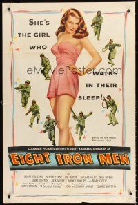 3s229 EIGHT IRON MEN 1sh '52 Lee Marvin, WWII soldiers, huge artwork of sexy Mary Castle!
