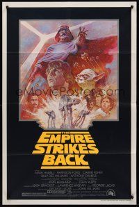 3s232 EMPIRE STRIKES BACK 1sh R81 George Lucas sci-fi classic, cool artwork by Tom Jung!