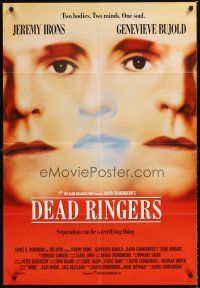 3s182 DEAD RINGERS English 1sh '88 Jeremy Irons & Genevieve Bujold, directed by David Cronenberg!