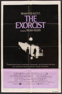 3s237 EXORCIST 1sh '74 William Friedkin, Max Von Sydow, William Peter Blatty horror classic!