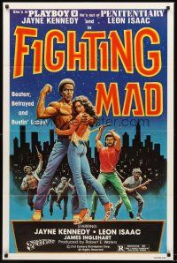 3s248 FIGHTING MAD 1sh '78 Leon & Jayne Kennedy, beaten, betrayed, and bustin' loose!