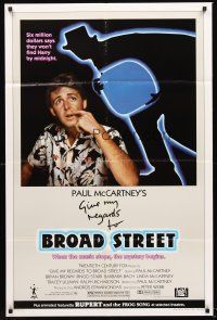 3s295 GIVE MY REGARDS TO BROAD STREET 1sh '84 great portrait image of Paul McCartney!