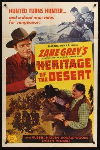 3s325 HERITAGE OF THE DESERT 1sh R50 Zane Grey, Donald Woods, Evelyn Venable, Russell Hayden