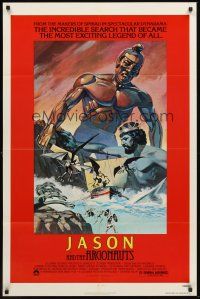 3s374 JASON & THE ARGONAUTS 1sh R78 great special effects by Ray Harryhausen, Gary Meyer art!