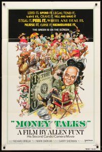 3s506 MONEY TALKS 1sh '72 Allen Funt's Candid Camera, wacky Jack Davis art!