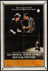 3s538 NEW YORK NEW YORK style B 1sh '77 Robert De Niro plays sax while Liza Minnelli sings!