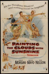 3s581 PAINTING THE CLOUDS WITH SUNSHINE 1sh '51 Dennis Morgan, sexy Virginia Mayo, Gene Nelson