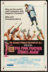 3s602 PINK PANTHER STRIKES AGAIN style B 1sh '76 wacky Peter Sellers is Inspector Clouseau!