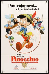 3s604 PINOCCHIO 1sh R84 Disney classic fantasy cartoon about a wooden boy who wants to be real!