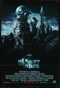 3s606 PLANET OF THE APES style B advance 1sh '01 Tim Burton, great image of huge ape army!