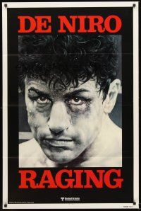 3s638 RAGING BULL teaser 1sh '80 Martin Scorsese, classic close up boxing image of Robert De Niro!