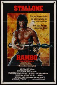 3s642 RAMBO FIRST BLOOD PART II 1sh '85 no man, no law, no war can stop Sylvester Stallone!