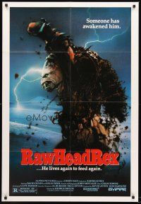 3s646 RAWHEAD REX 1sh '86 Clive Barker, cool monster art by S. Watts, it lives to feed again!