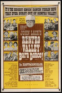 3s655 RENFRO VALLEY BARN DANCE 1sh '66 great images of country music performers!