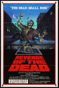3s663 REVENGE OF THE DEAD 1sh '84 Pupi Avati's Zeder, cool zombie artwork, the dead shall rise!