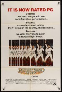 3s703 SATURDAY NIGHT FEVER PG rated 1sh R1979 best image of disco dancer John Travolta!