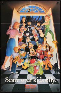 3s708 SCARE YOUR KIDS SILLY video 1sh '84 great art of many classic Walt Disney characters!