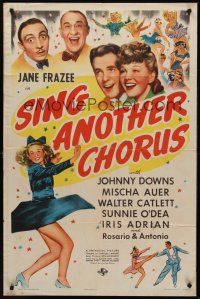 3s751 SING ANOTHER CHORUS 1sh '41 sexy dancing Jane Frazee, Johnny Downs!