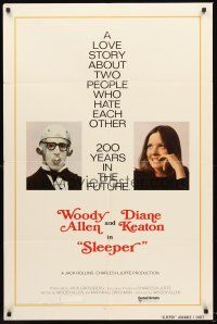 3s764 SLEEPER advance 1sh '74 Woody Allen, Diane Keaton, wacky futuristic sci-fi comedy!