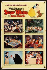 3s770 SNOW WHITE & THE SEVEN DWARFS style B 1sh R67 Walt Disney animated cartoon fantasy classic!