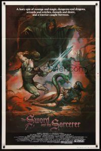 3s842 SWORD & THE SORCERER style B 1sh '82 magic, dungeons, dragons, fantasy art by Peter Andrew J!
