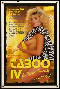 3s846 TABOO IV video/theatircal 1sh '84 Kirdy Stevens, full length sexy Ginger Lynn, Jamie Gillis!