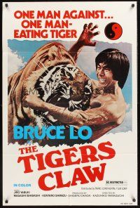 3s878 TIGERS CLAW 1sh '78 Bruce Lo, wild image of man fighting tiger!