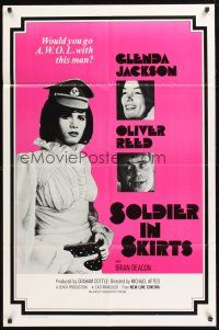 3s901 TRIPLE ECHO 1sh R75 Glenda Jackson, Oliver Reed, Soldiers in Skirts!