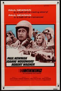 3s983 WINNING 1sh R73 different image of Paul Newman + Indy car racing artwork!