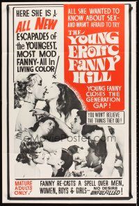 3s993 YOUNG EROTIC FANNY HILL 1sh '70 all she wanted to know about sex - she wasn't afraid to try!