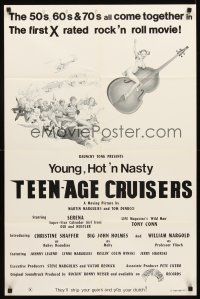 3s996 YOUNG HOT 'N' NASTY TEENAGE CRUISERS b&w style 1sh '77 Serena & John Holmes, x-rated rock!