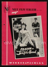 3t488 FRAUEN IN TEUFELS HANDS German pressbook '60 Women in the Devil's Hand, sexy art!