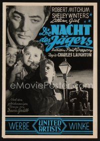3t494 NIGHT OF THE HUNTER  German pressbook '55 Robert Mitchum, Winters, Laughton, different!