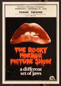 3t421 ROCKY HORROR PICTURE SHOW herald '75 classic close up lips image, a different set of jaws!