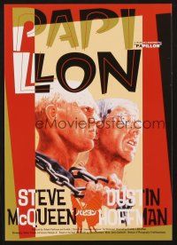 3t900 PAPILLON Japanese 7.25x10.25 R80s great art of prisoners Steve McQueen & Dustin Hoffman!