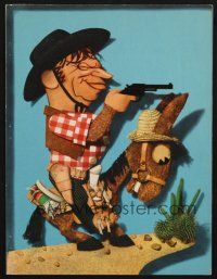 3t298 20 MULE TEAM promo ad '40 Kapralik art of Wallace Beery on horseback w/gun!