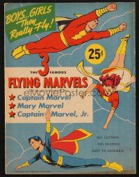 3t157 FLYING MARVELS paper doll book '45 Captain Marvel, Mary & Captain Marvel Jr!