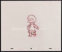 3t004 SIMPSONS pencil drawing '00s Matt Groening cartoon, great artwork of Lisa!