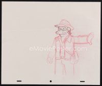 3t013 SIMPSONS pencil drawing '00s Matt Groening cartoon, art of Snake in Indiana Jones gear!