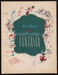 3t208 FANTASIA program '42 great image of Mickey Mouse & others, Disney musical cartoon classic!