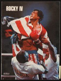 3t259 ROCKY IV program '85 great image of heavyweight champ Sylvester Stallone in boxing ring!