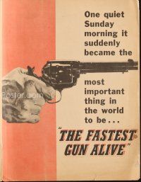 3t379 FASTEST GUN ALIVE herald '56 great art image of duelling Glenn Ford reaching for his gun!