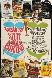 3w002 LOT OF 58 FOLDED ONE-SHEETS '44 - '96 How to Stuff a Wild Bikini, Master Race & more!